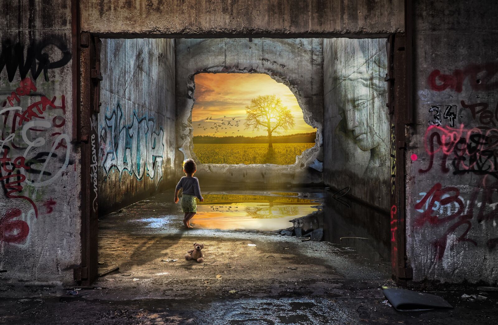 Olympus OM-D E-M10 sample photo. Architecture, graffiti, abandoned photography