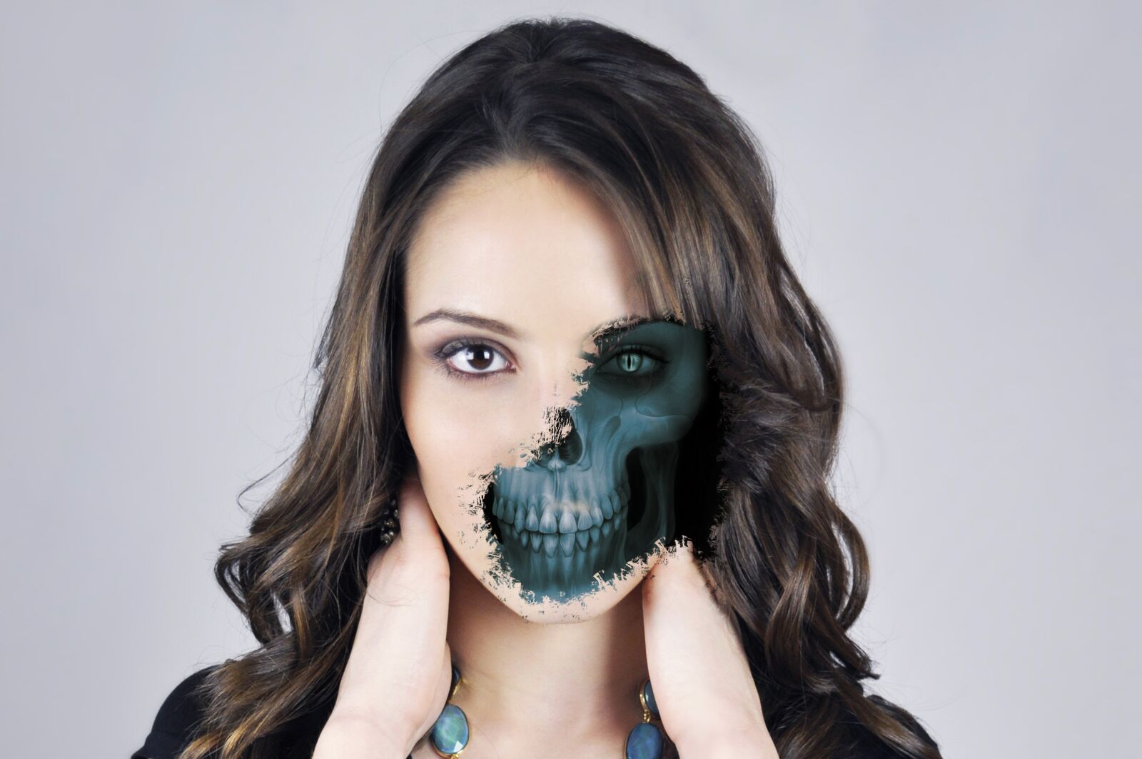 Nikon D5000 sample photo. Woman, girl, skull photography