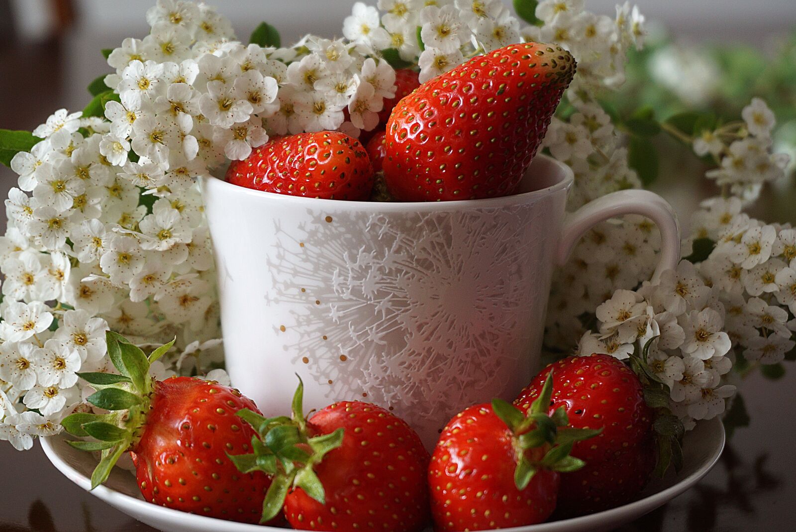 Sony a6000 sample photo. Strawberry ripe, red, white photography