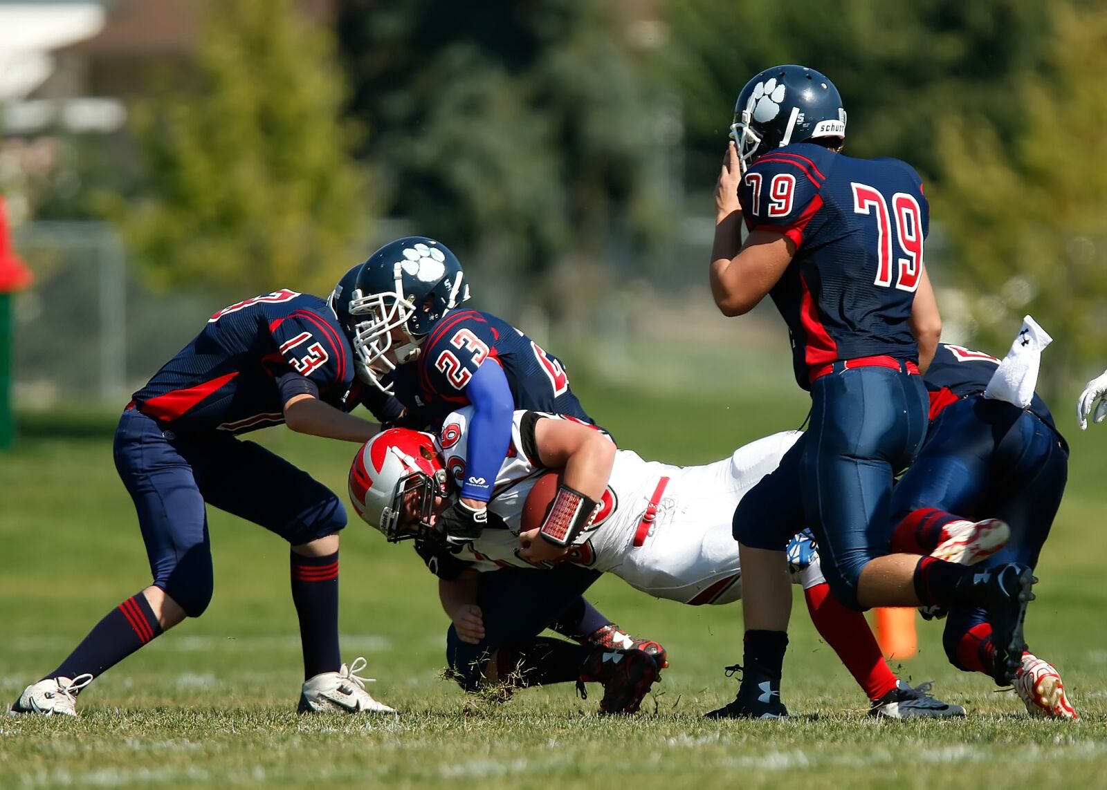 Canon EF 300mm F2.8L IS USM sample photo. Football, american football, tackle photography