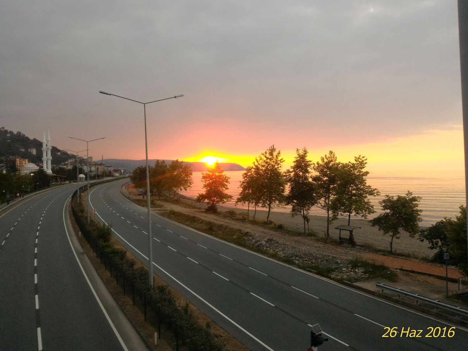 ASUS Z00AD sample photo. Alone, road, sea, sun photography