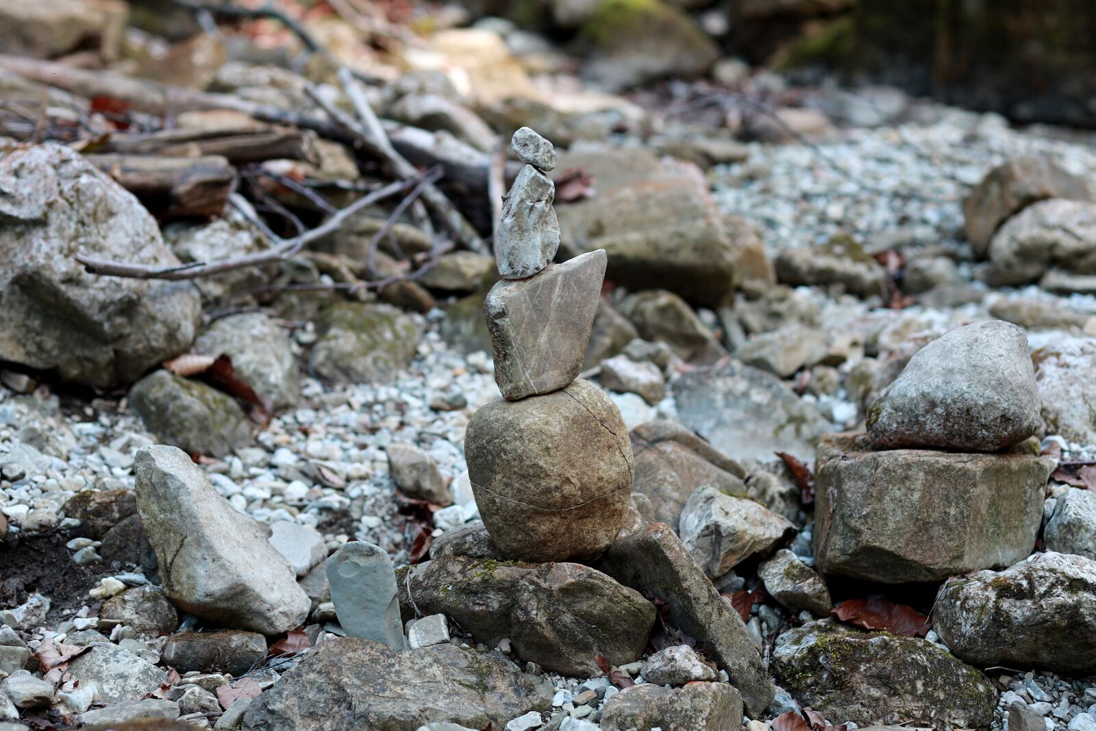 Canon EF 50mm F1.4 USM sample photo. Stones, cairn, balance photography