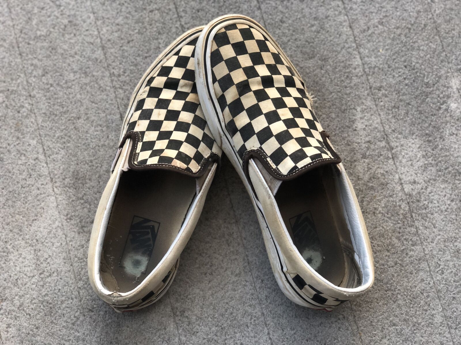 iPhone X back dual camera 6mm f/2.4 sample photo. Checkered vans, vans, shoes photography