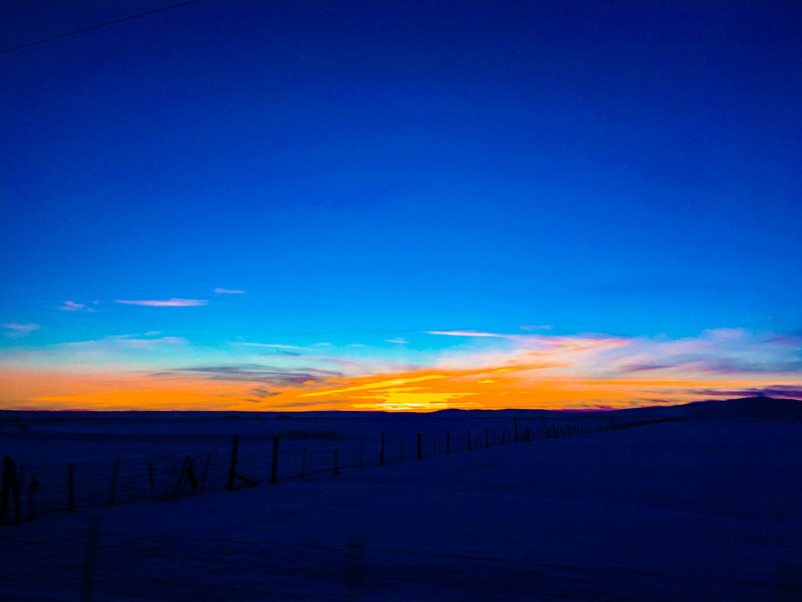 Apple iPhone 6s sample photo. Sunset, blue sky, landscape photography