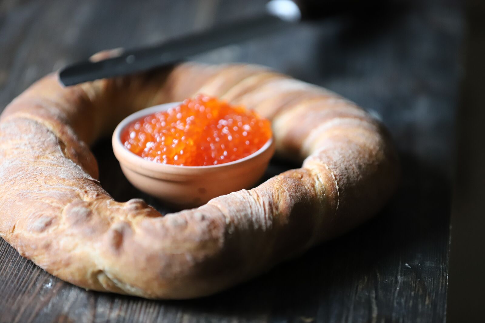 Canon EOS 6D Mark II sample photo. Homebaked bread, caviar, cook photography