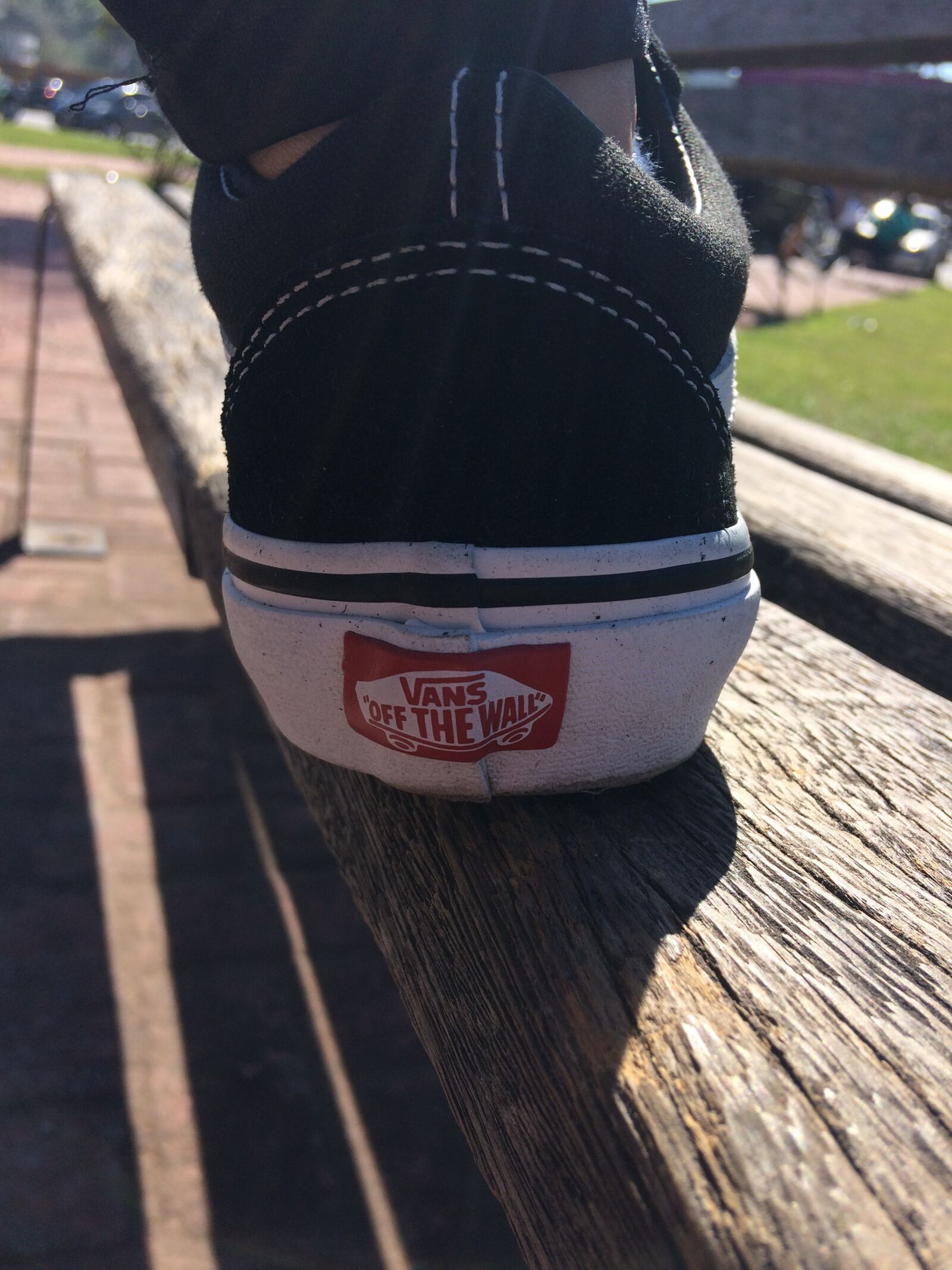 iPhone 5s back camera 4.15mm f/2.2 sample photo. Vans, black, wood photography