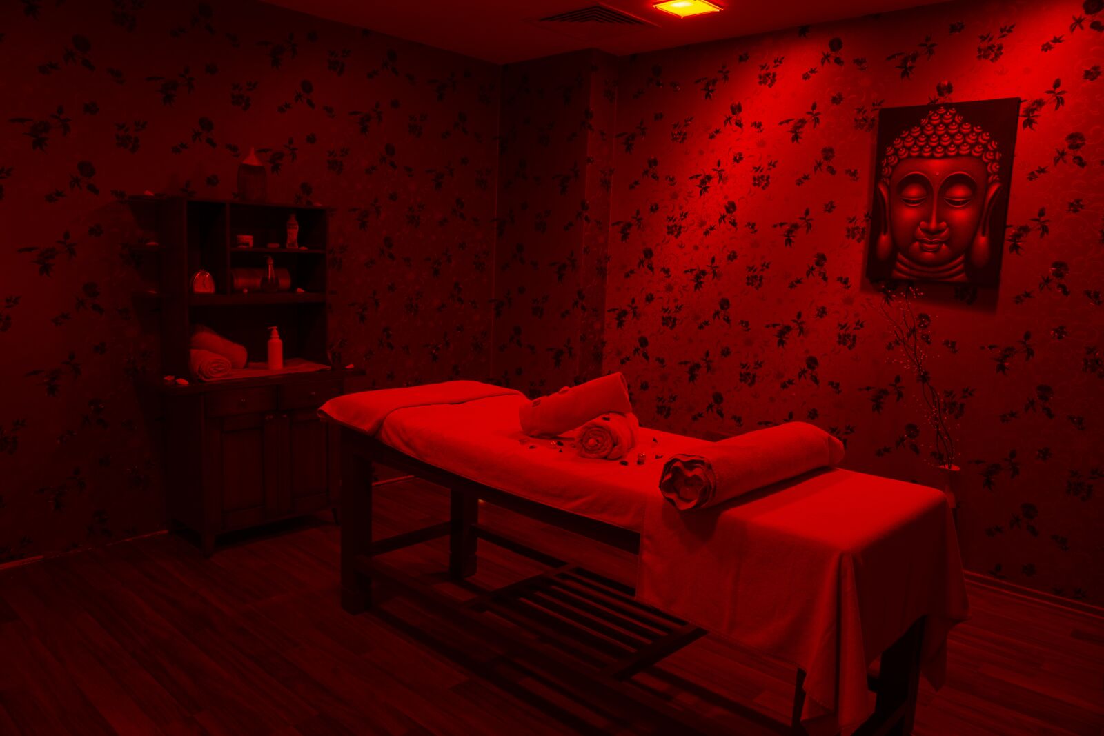 Sony Alpha DSLR-A850 sample photo. Massage, room, red photography