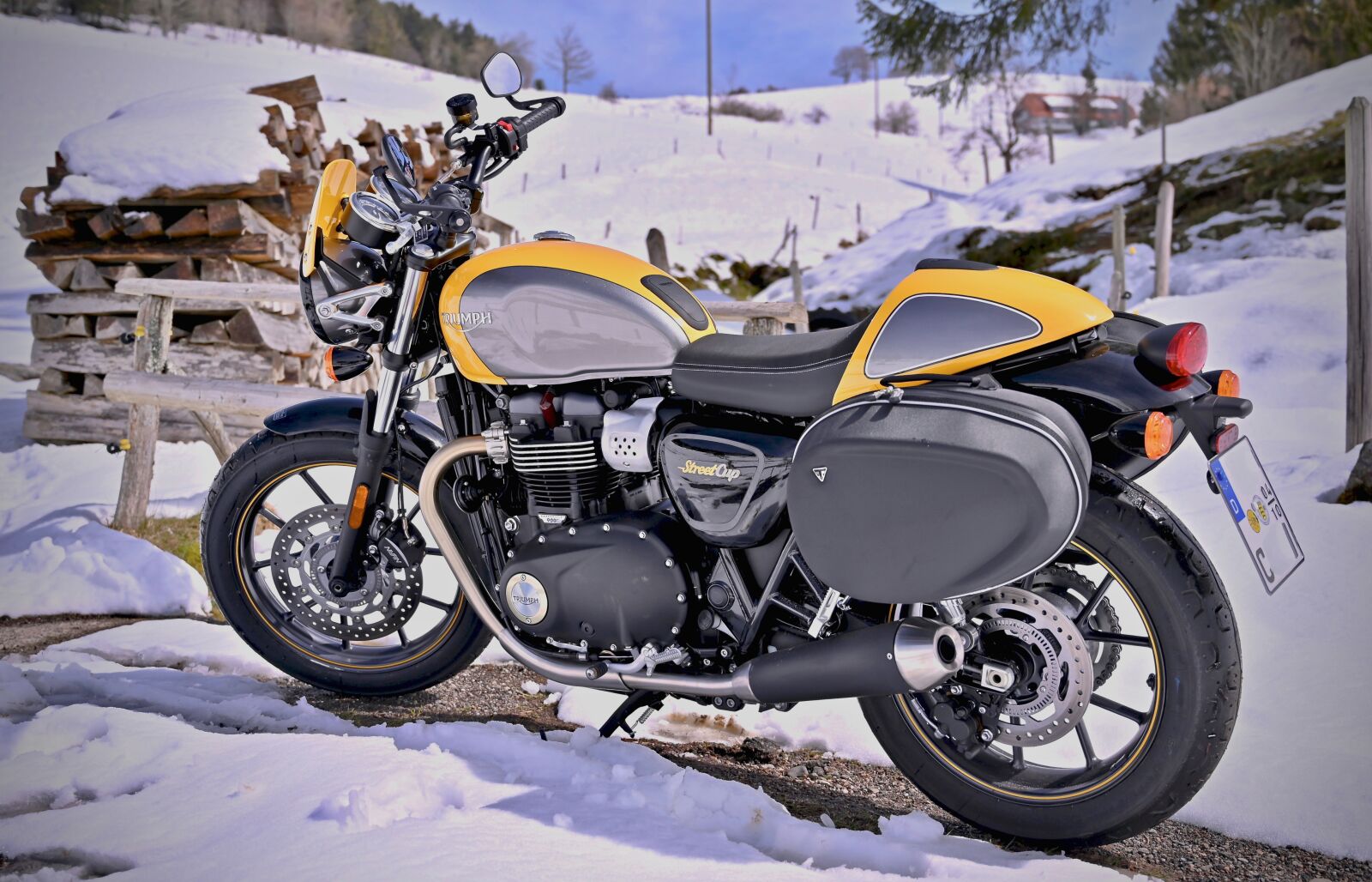 Nikon Z6 + Nikon Nikkor Z 24-70mm F4 S sample photo. Motorcycle, snow, winter photography