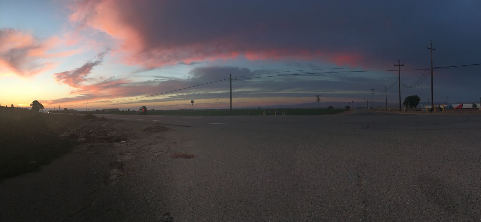 Apple iPhone 6s sample photo. Clouds, dirt, road, sunrise photography