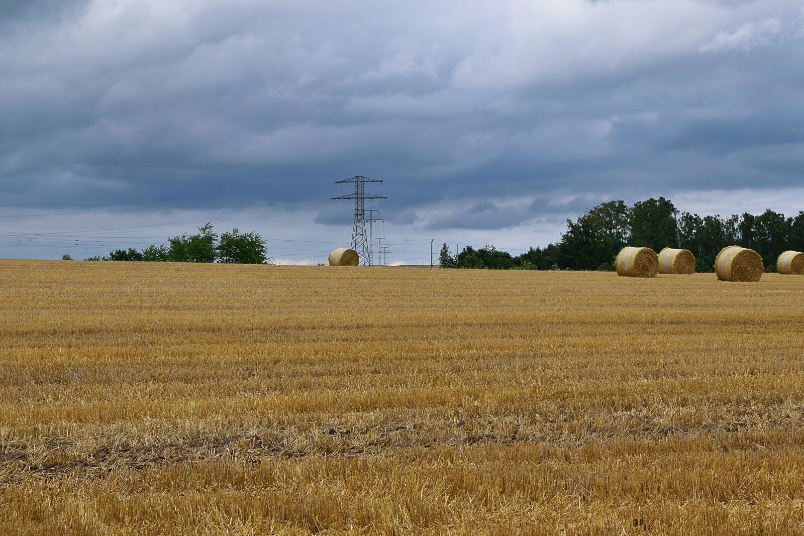 Nikon D3300 sample photo. Field, power line, sky photography