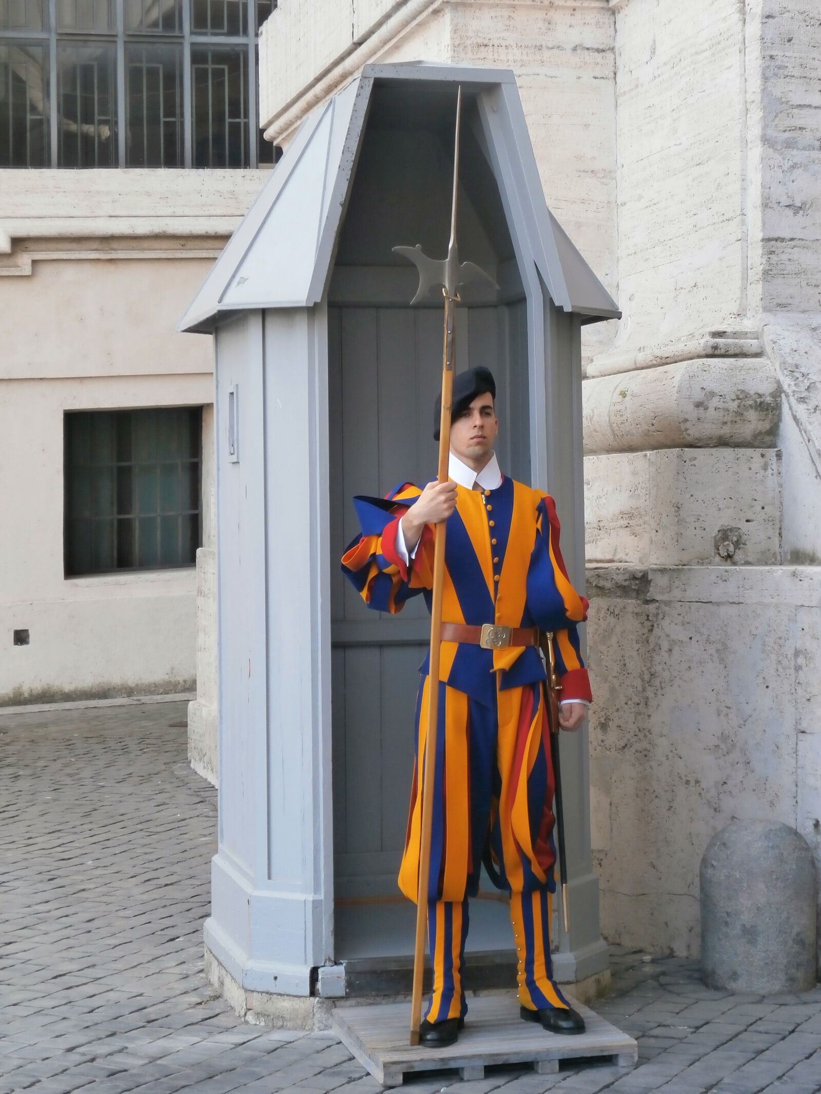 Olympus VG170 sample photo. Swiss guards, basilica, soldier photography