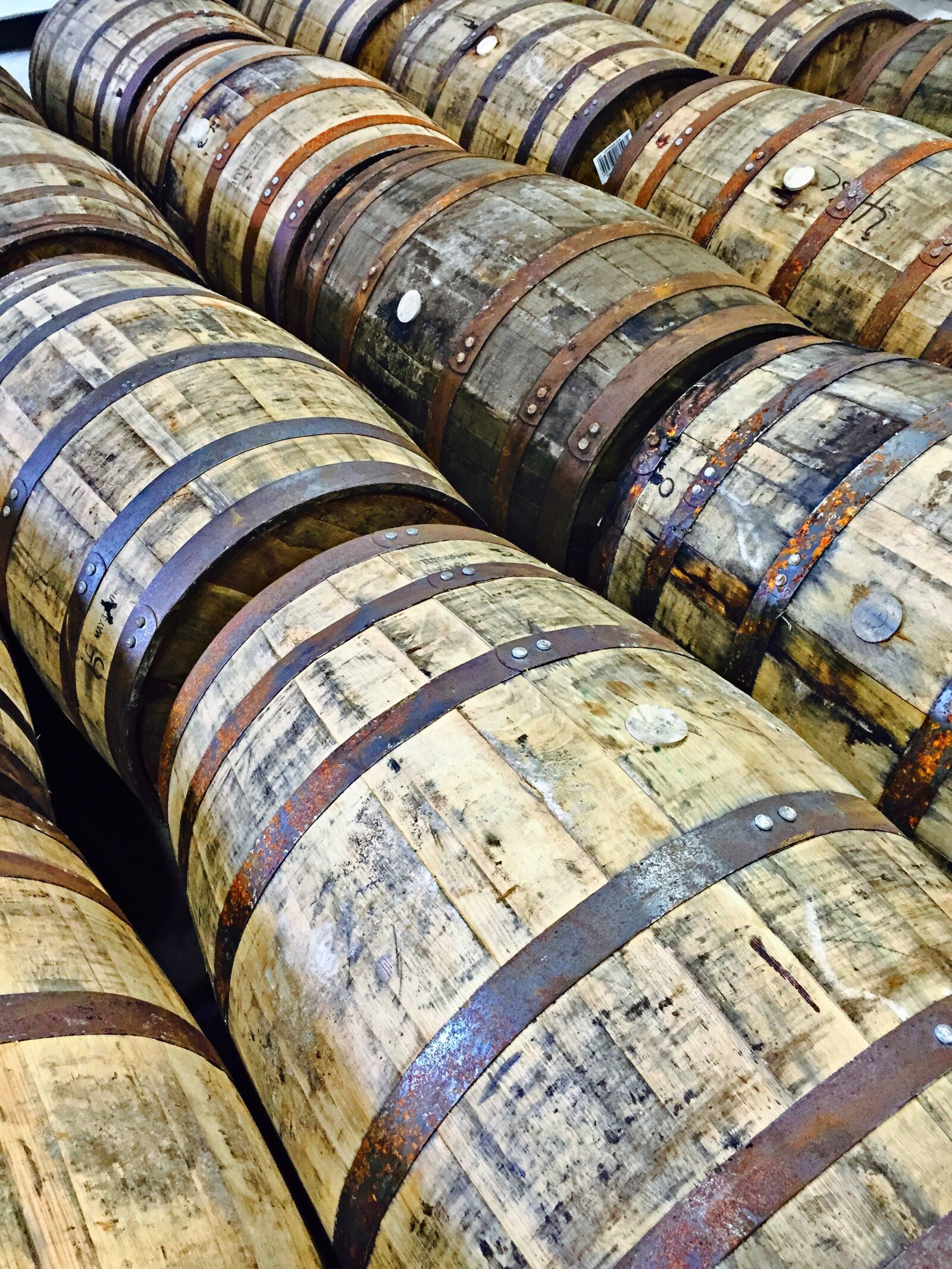 Apple iPhone 6 sample photo. Whisky, whiskey barrels, barrel photography