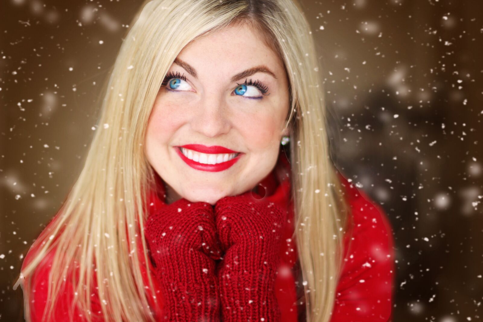 Canon EF 50mm F1.4 USM sample photo. Pretty girl, winter, red photography