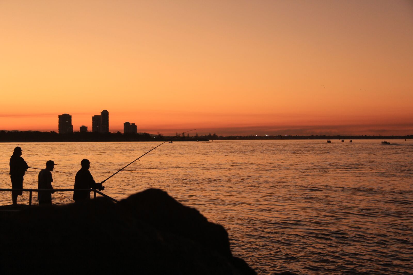Canon EF-S 17-85mm F4-5.6 IS USM sample photo. Gold coast, fishing, sunset photography