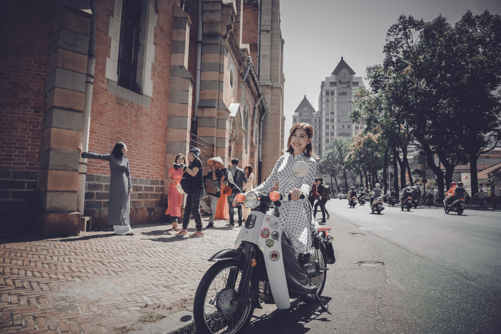 Nikon D600 sample photo. Vintage, girl, woman, scooter photography