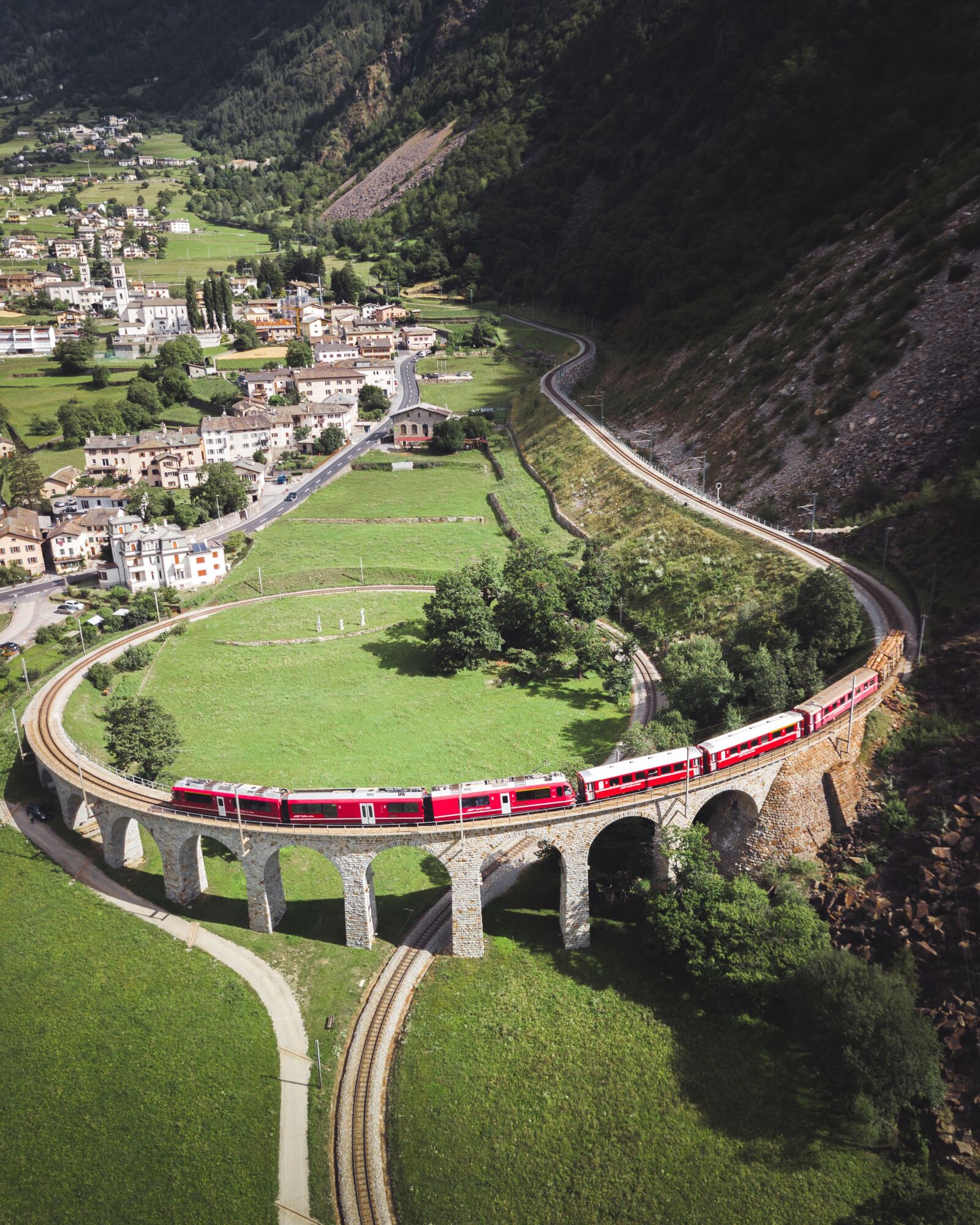 DJI FC220 sample photo. Train, railway, switzerland photography