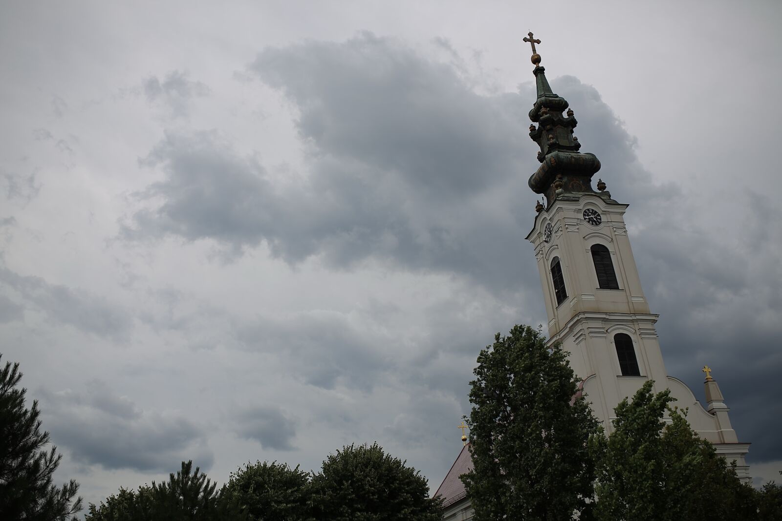 Canon EOS 5D Mark III sample photo. Church tower, bad weather photography