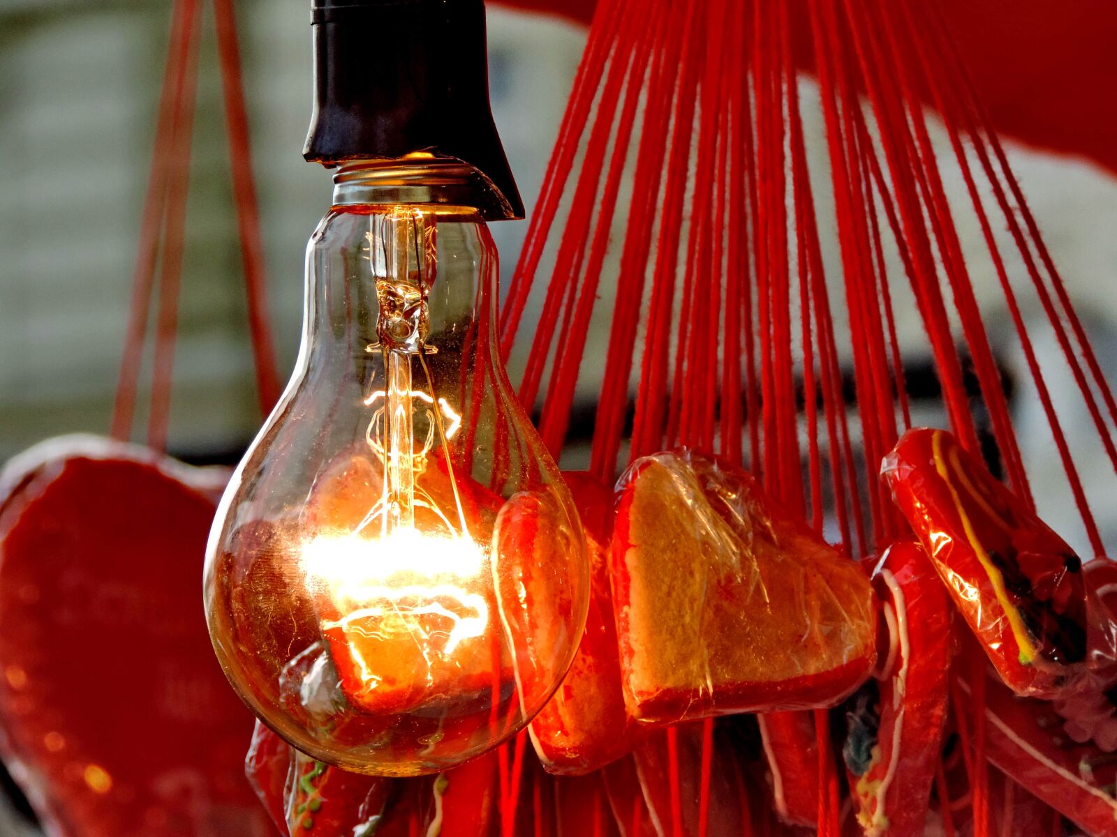 Nikon Coolpix P520 sample photo. Decoration, hearts, light bulb photography