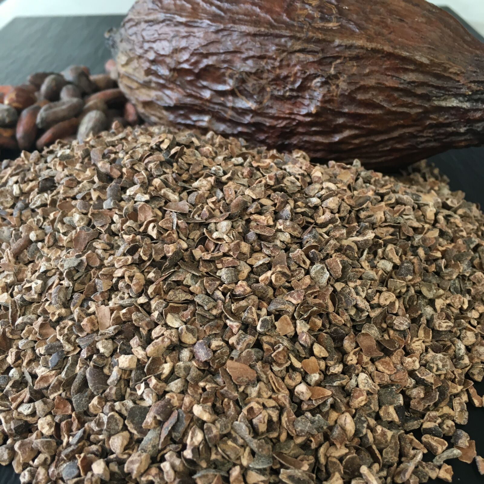 iPhone 6s back camera 4.15mm f/2.2 sample photo. Cocoa nibs, cocoa, cacao photography