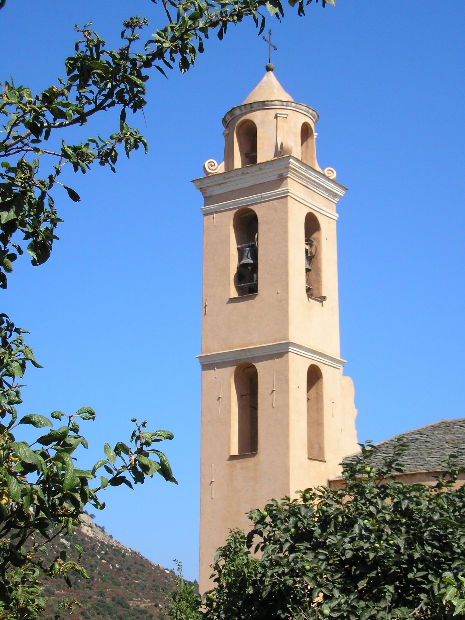 Olympus FE-120,X-700 sample photo. Church, campanile, corsican photography