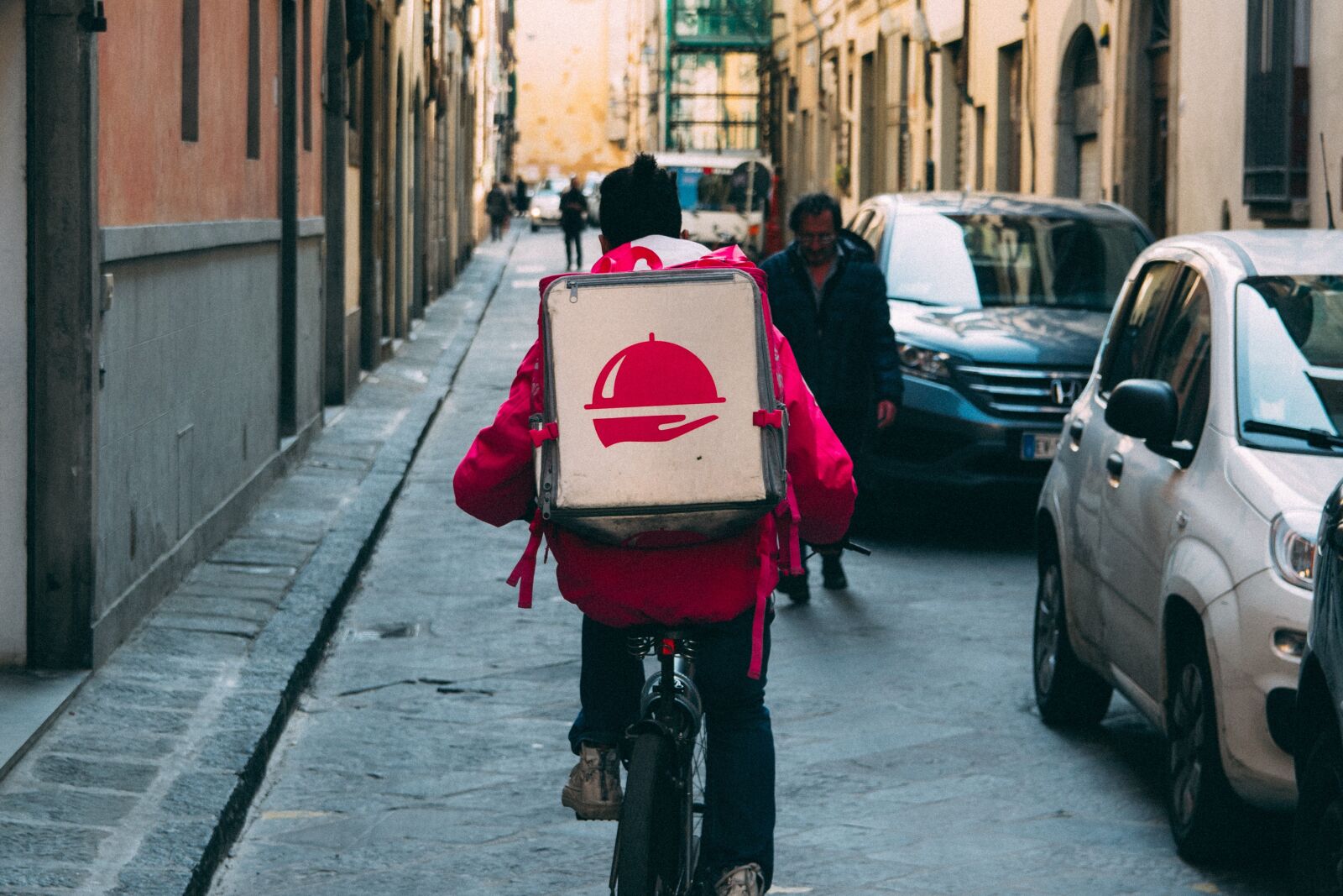 Nikon D3300 sample photo. Foodora, bike, delivery photography