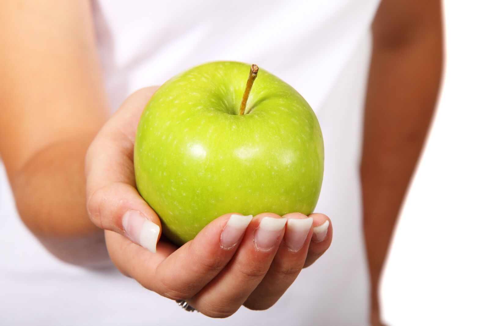Canon EOS 50D sample photo. Green, apple, in, woman photography