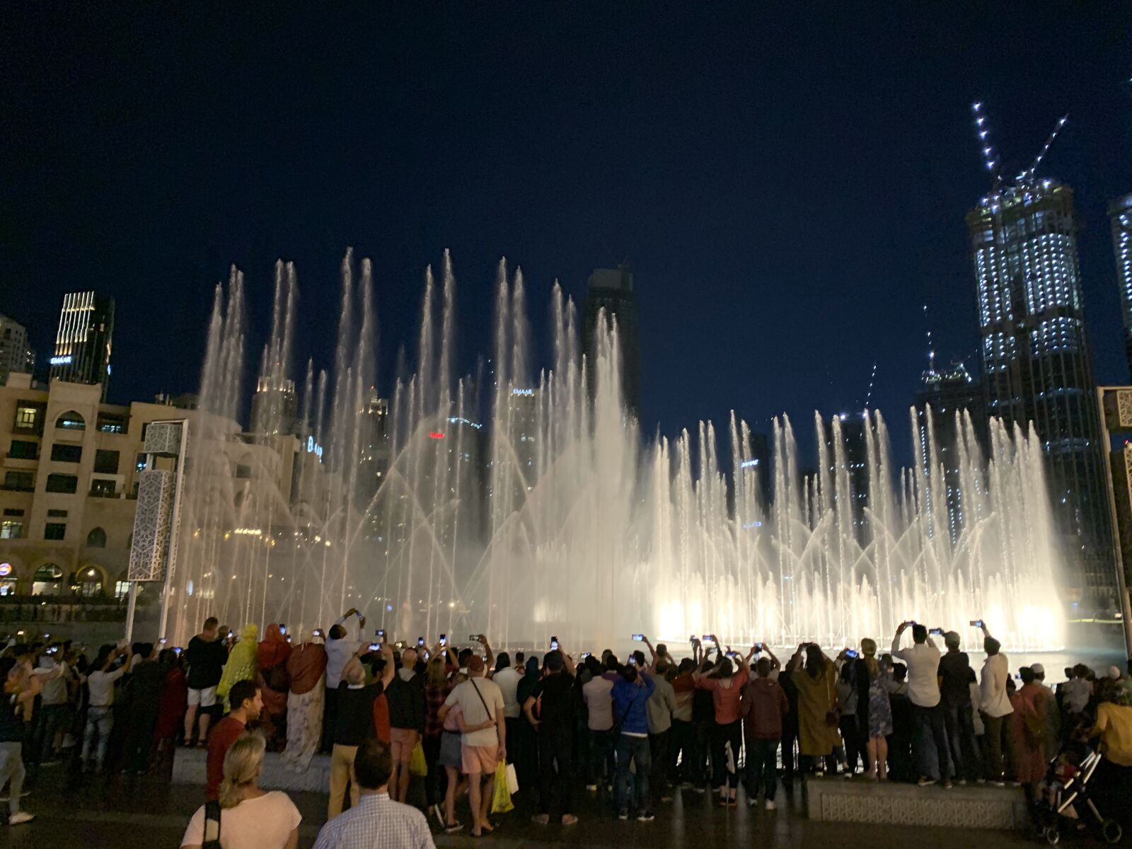Apple iPhone XR sample photo. Dubai, water games, evening photography