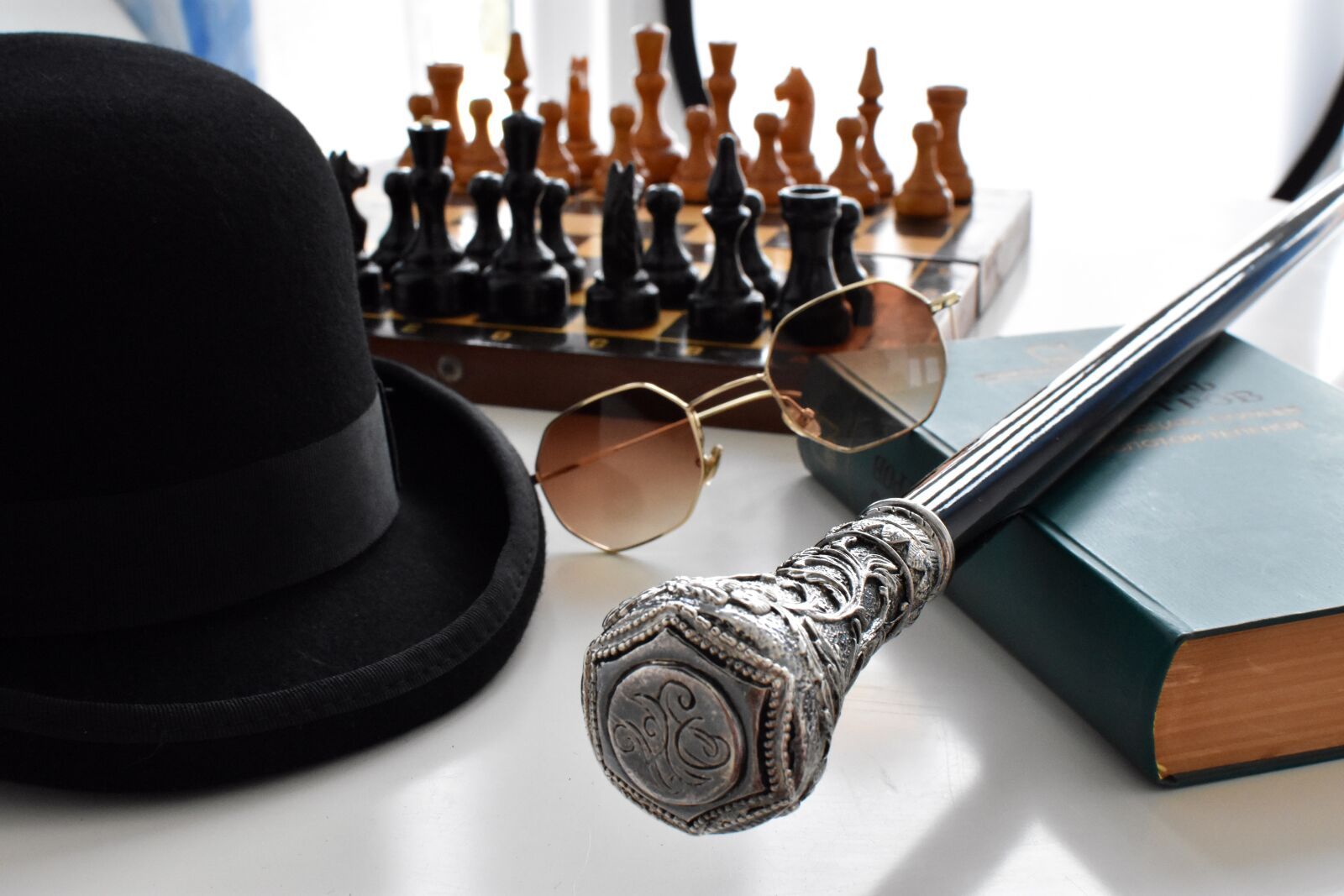 Nikon D3400 sample photo. Men accessories, chess, book photography
