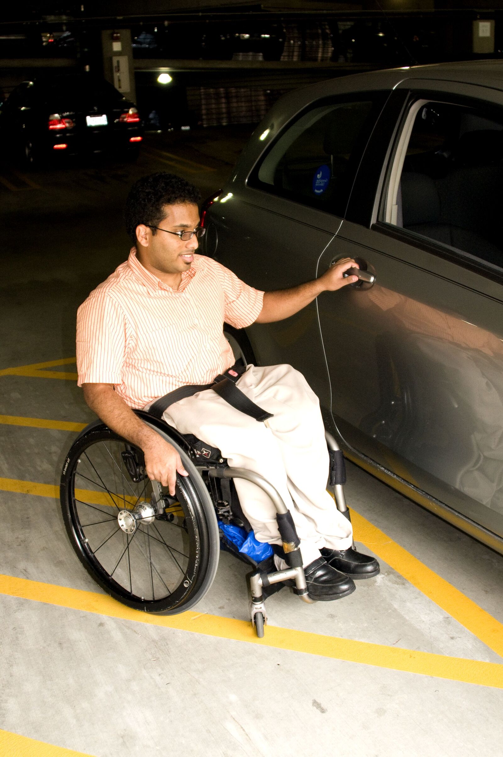 Nikon D300 sample photo. Man, parked, automobile, handicapped photography