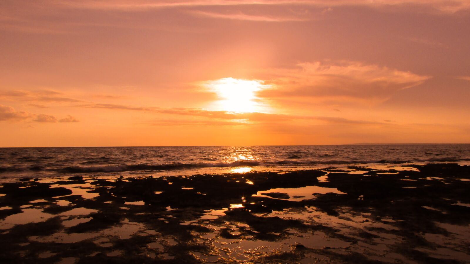 Canon PowerShot SX400 IS sample photo. Rocky coast, sunset, sea photography