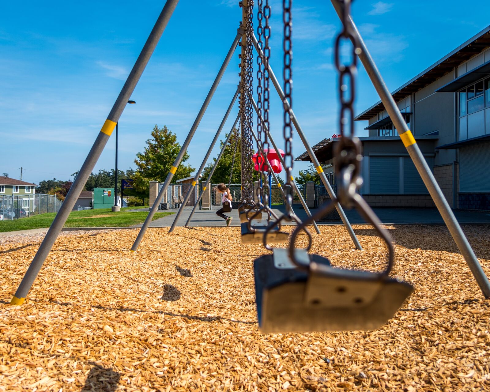 Nikon D750 sample photo. Girl, playground, swing photography