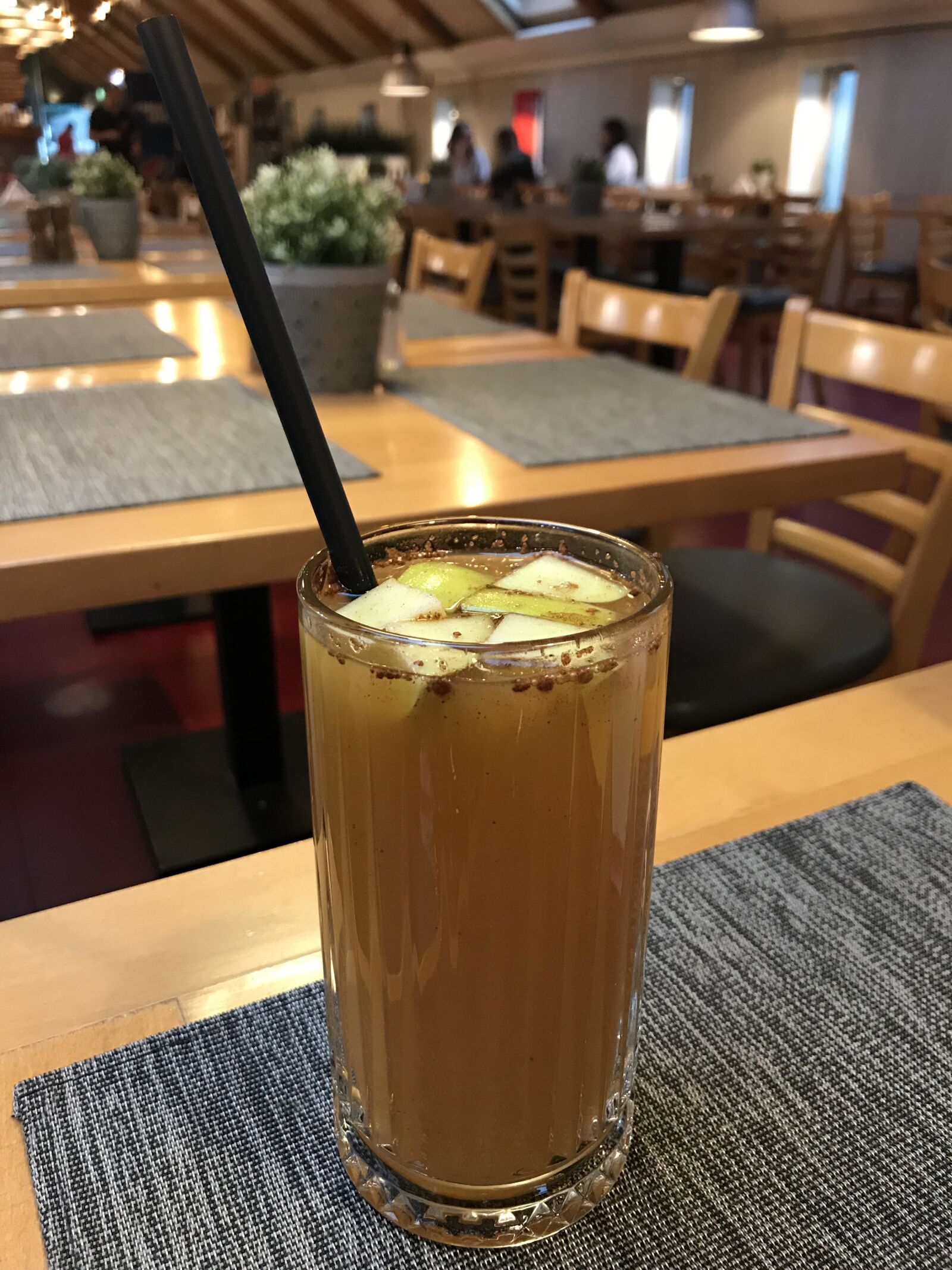 iPhone 7 back camera 3.99mm f/1.8 sample photo. Restaurant, drink, glass photography