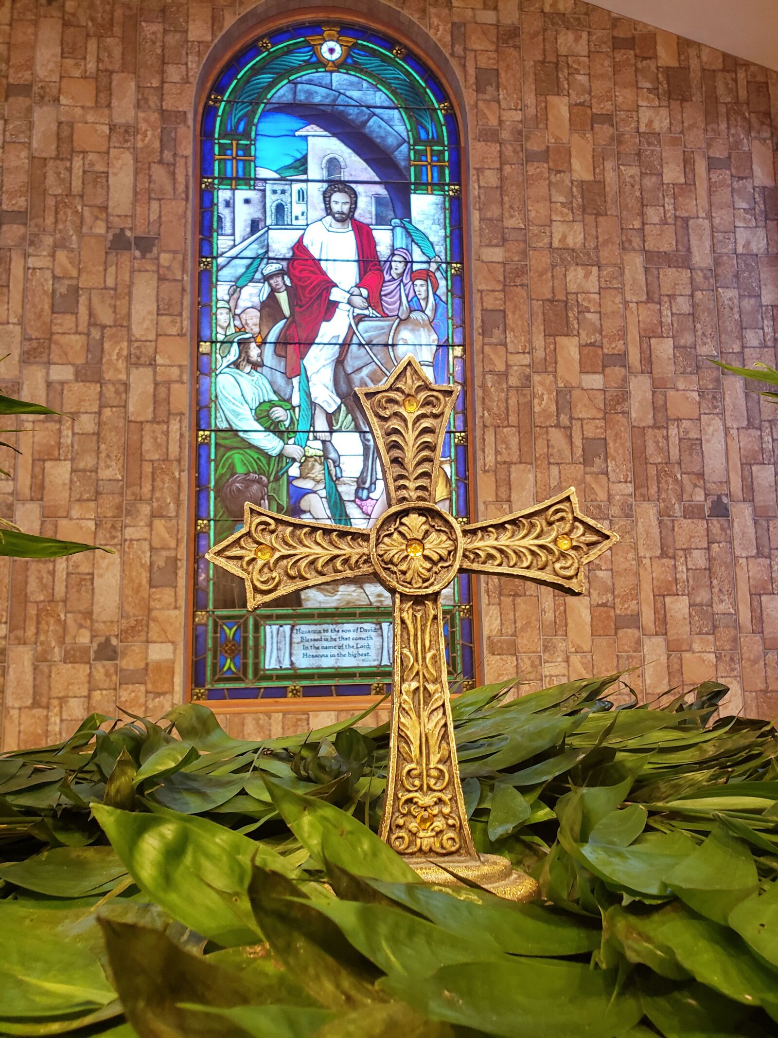 Samsung Galaxy S9 sample photo. Palm sunday, palms, cross photography