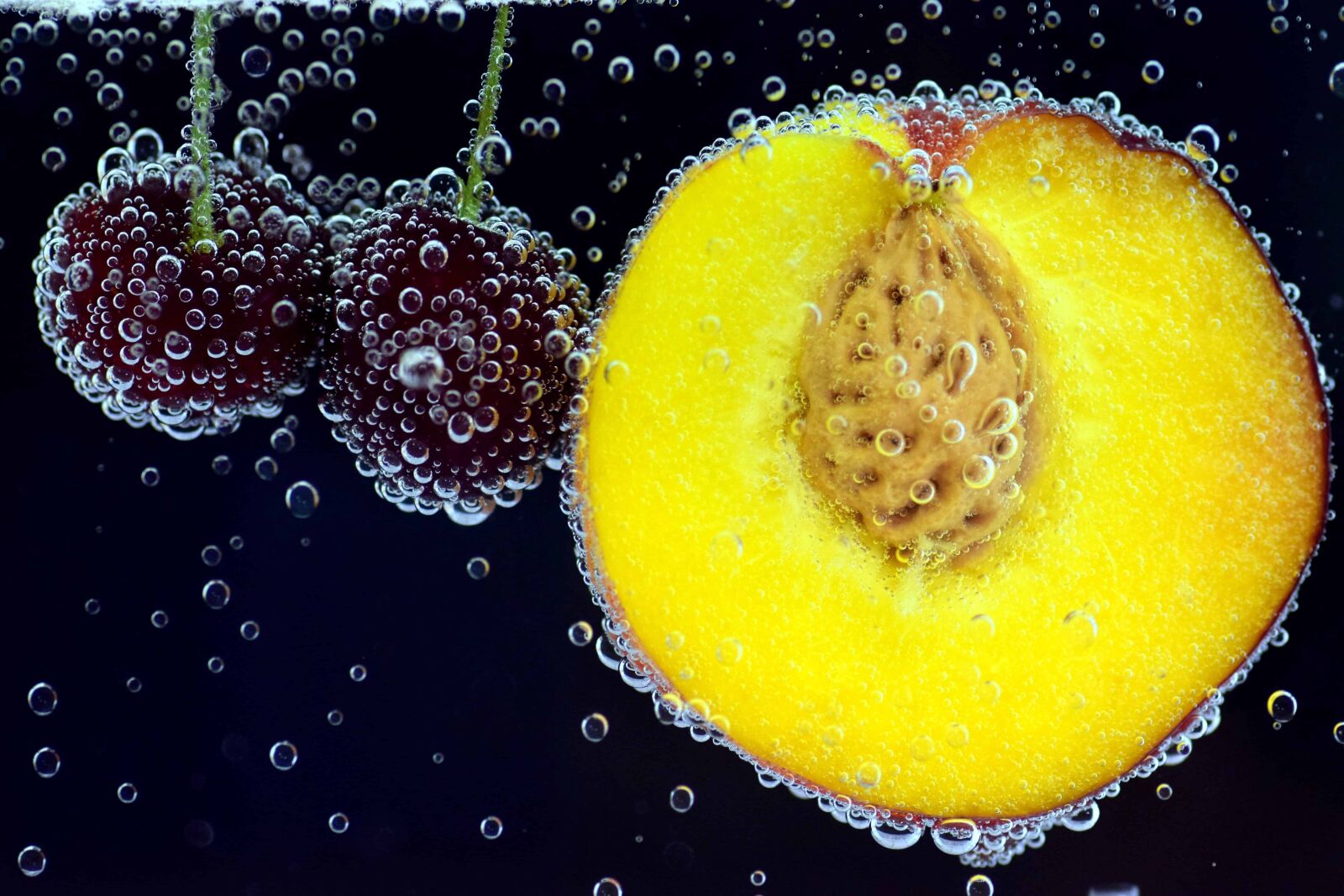 Nikon D3300 sample photo. Peach, water, cherry, fruit photography