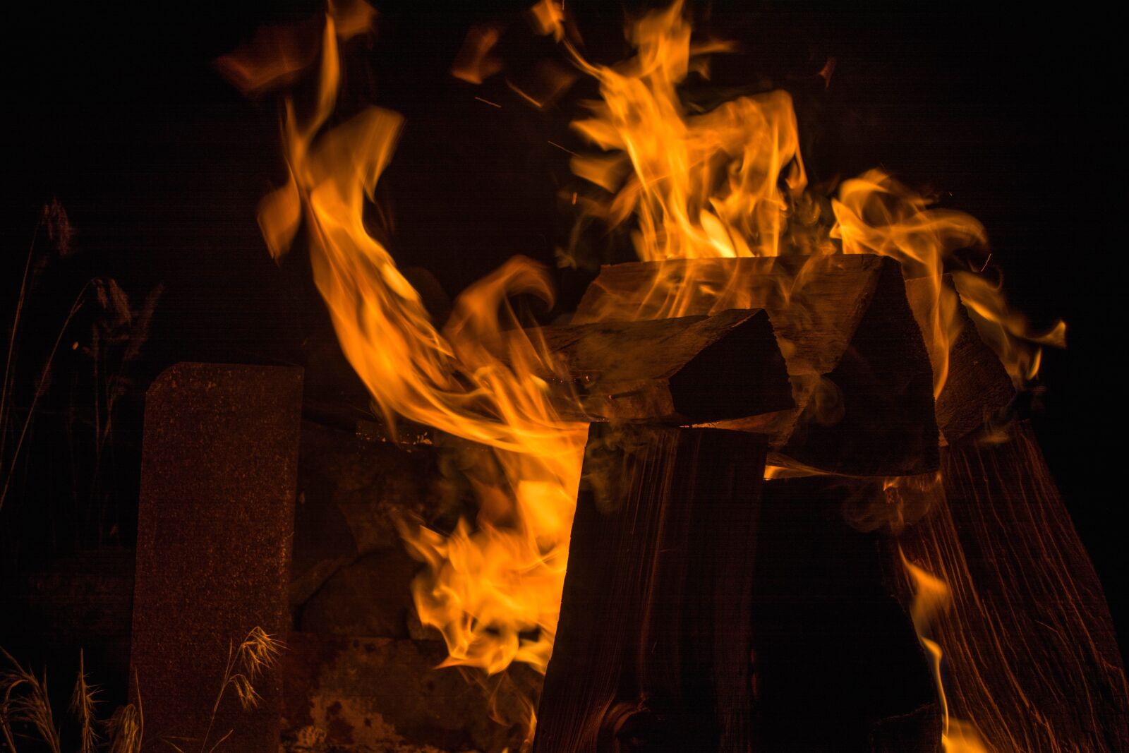 Nikon D5200 sample photo. Fire, flame, dark, fireplace photography