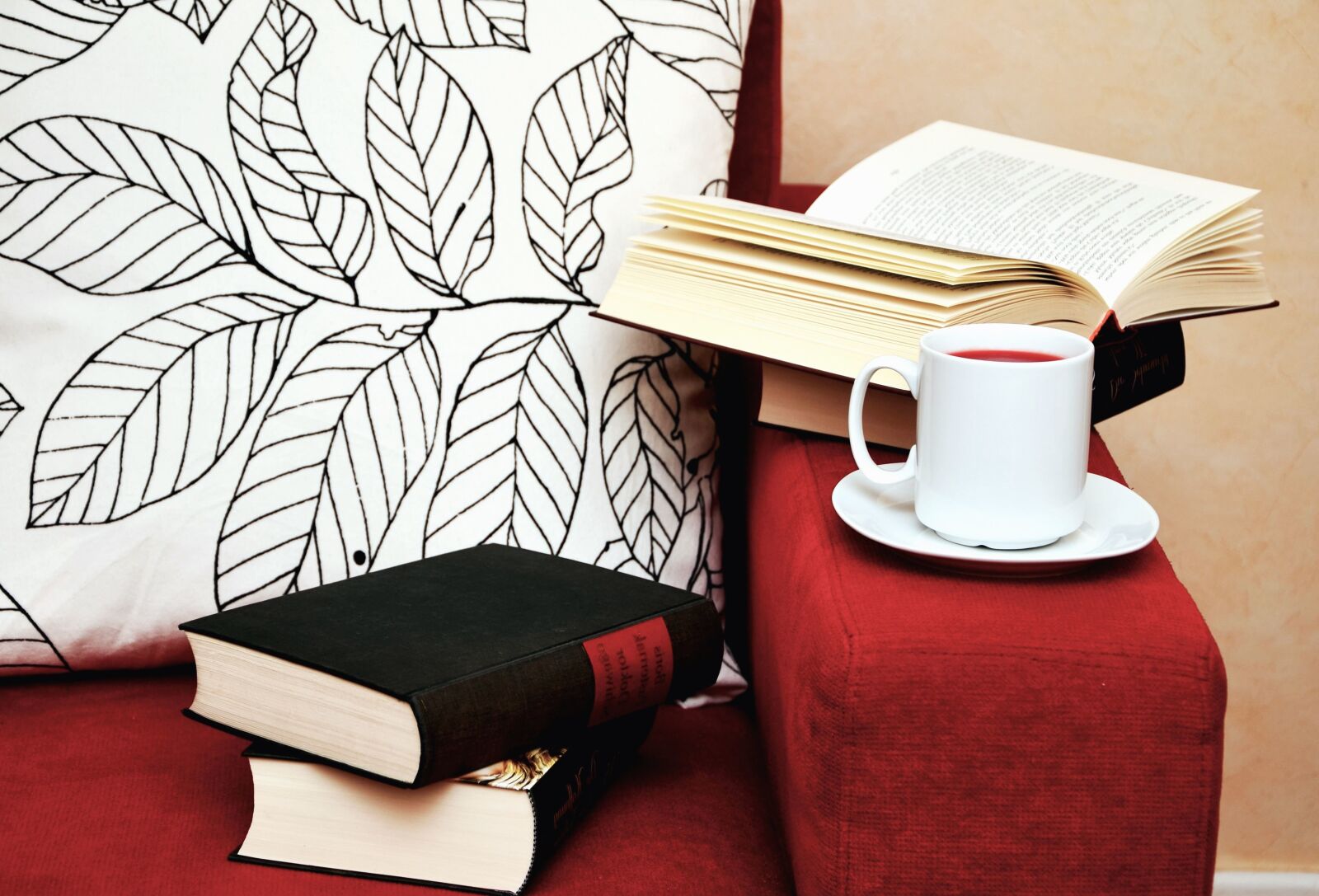 Nikon D5100 sample photo. Cup, tea, book, chair photography