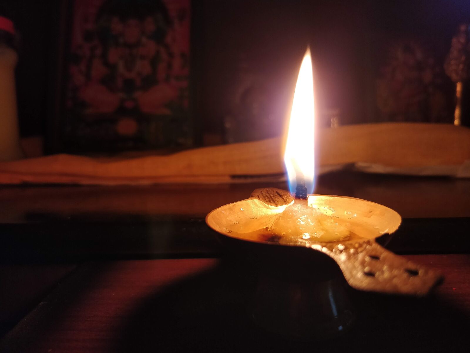 OnePlus 5 sample photo. Diya, pooja, flame photography
