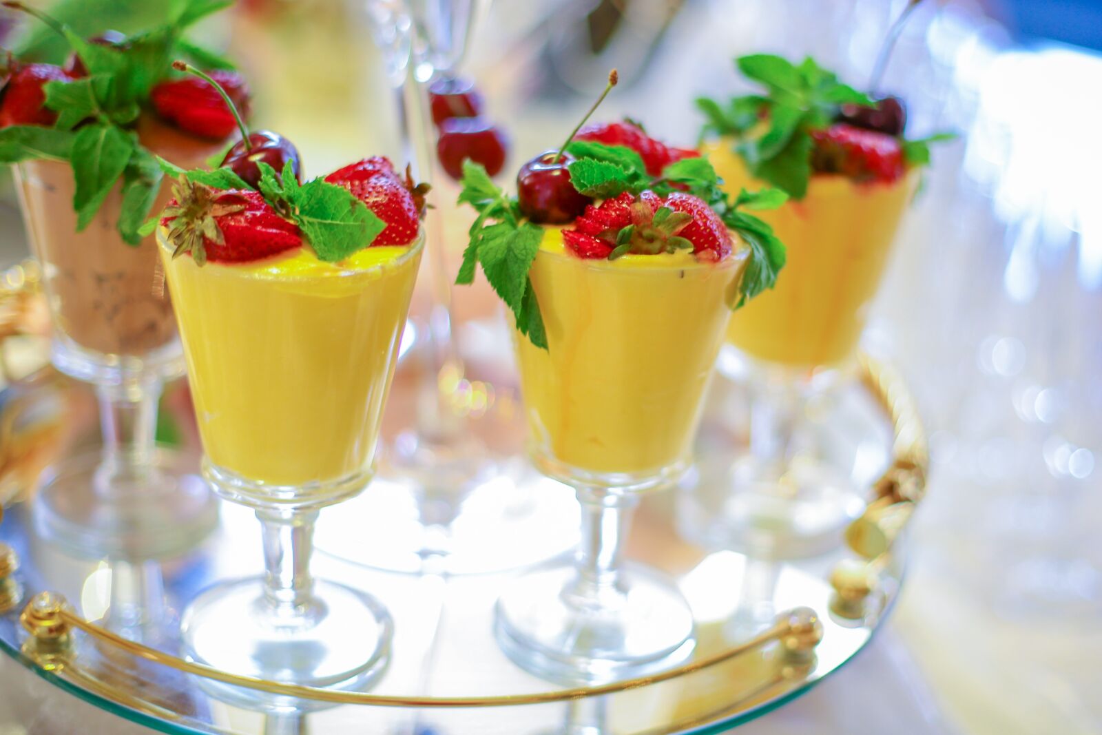 Canon EF 50mm F1.4 USM sample photo. Dessert, berry, mango photography