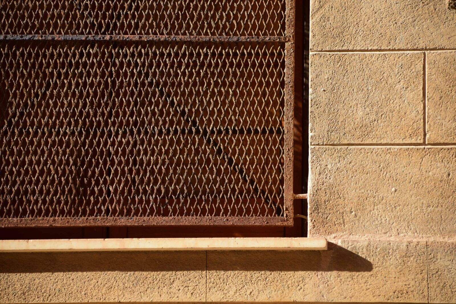 Nikon D3300 sample photo. Wall, window, metal, grid photography