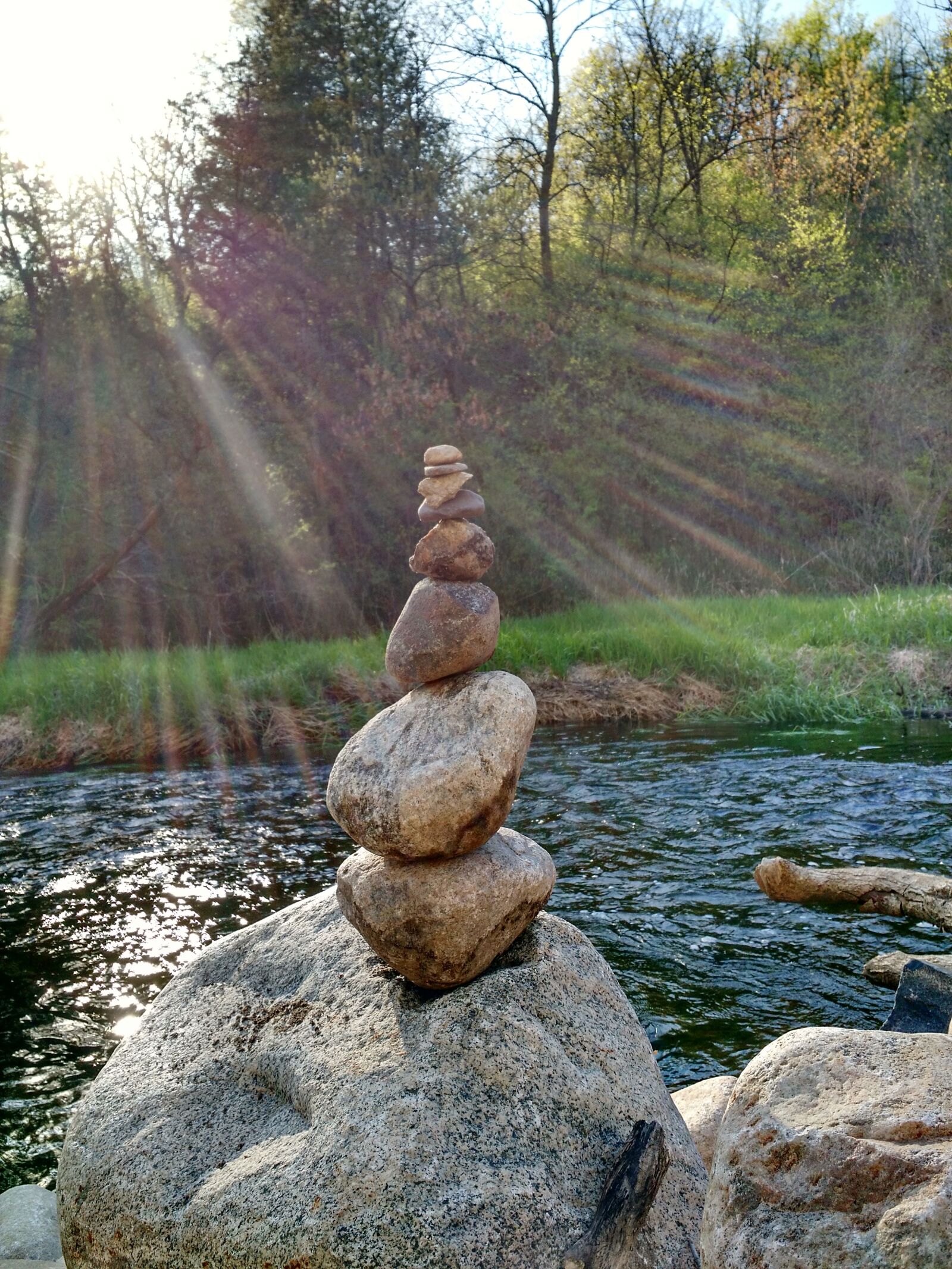 Motorola Moto X (2nd Gen) sample photo. Cairn, rocks, stream photography