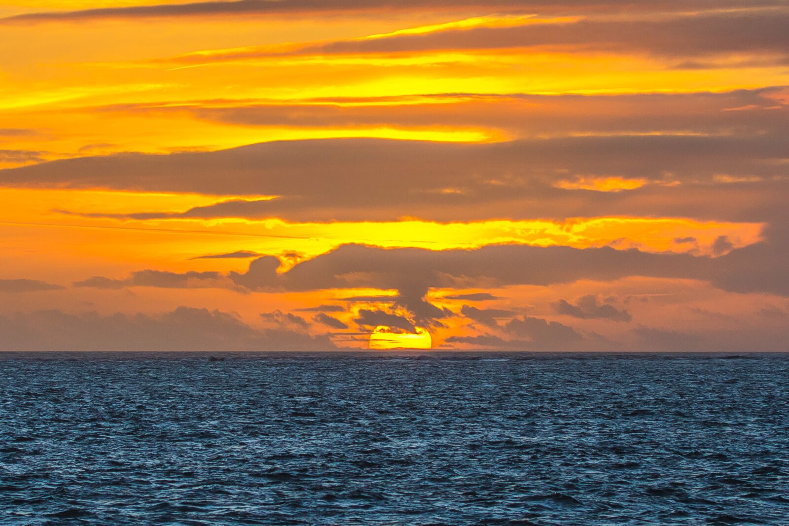 Canon EF 100-400mm F4.5-5.6L IS USM sample photo. Sunset, ocean, clouds photography