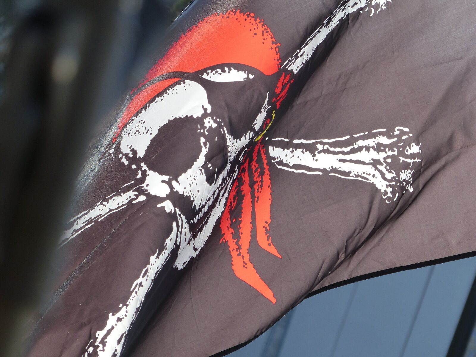 Panasonic Lumix DMC-FZ200 sample photo. Flag, prirat, skull and photography