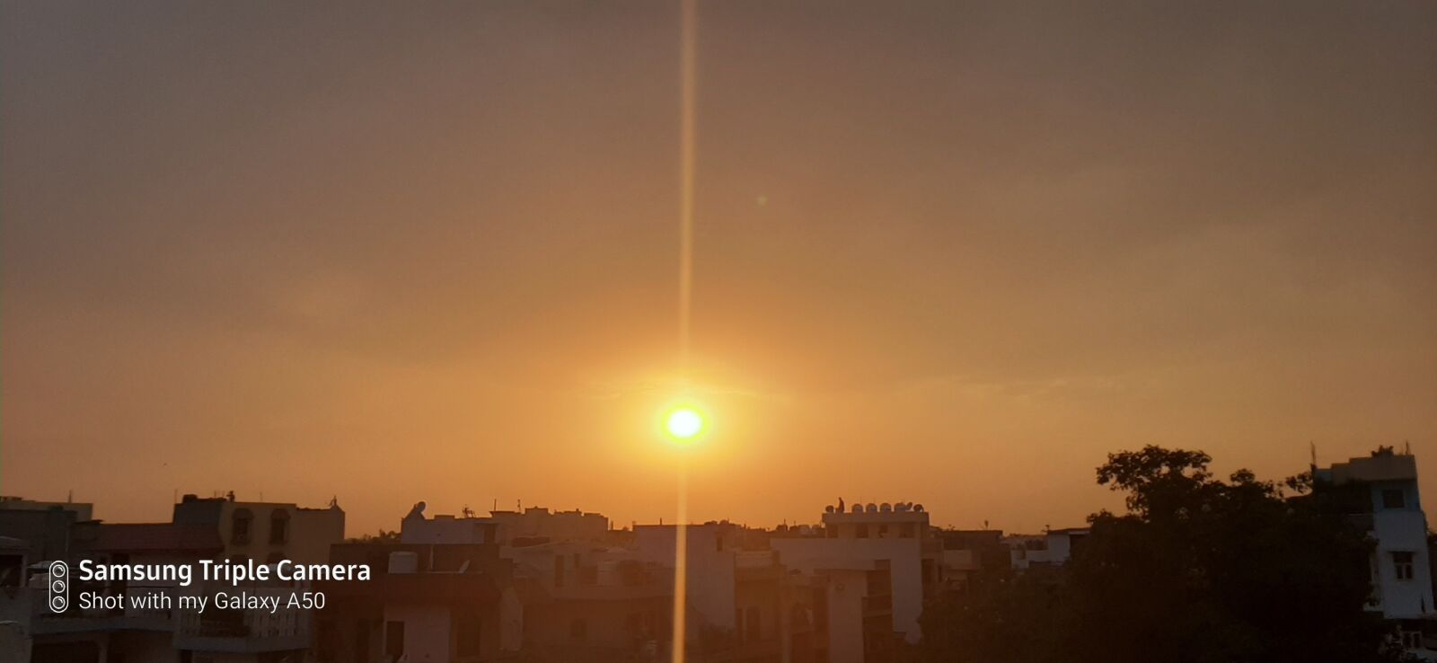 Samsung Galaxy A50 sample photo. Sun, set, in india photography