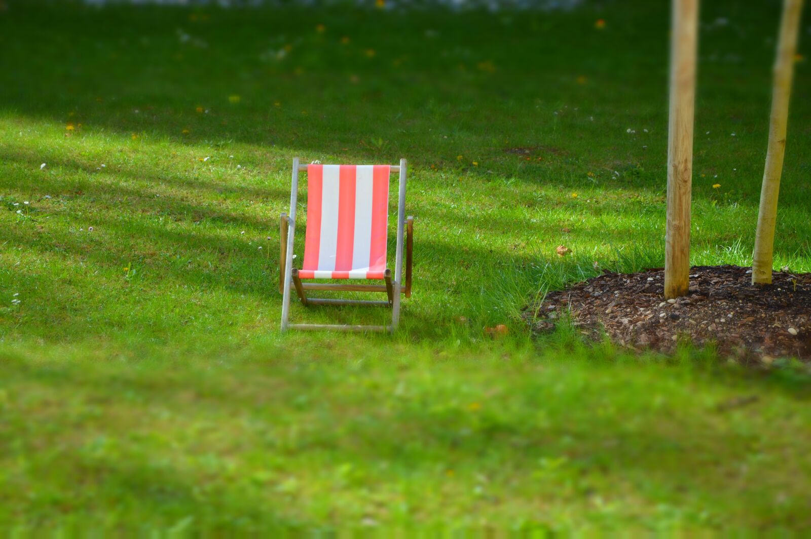 Nikon D7200 sample photo. Deck chair, meadow, miniature photography