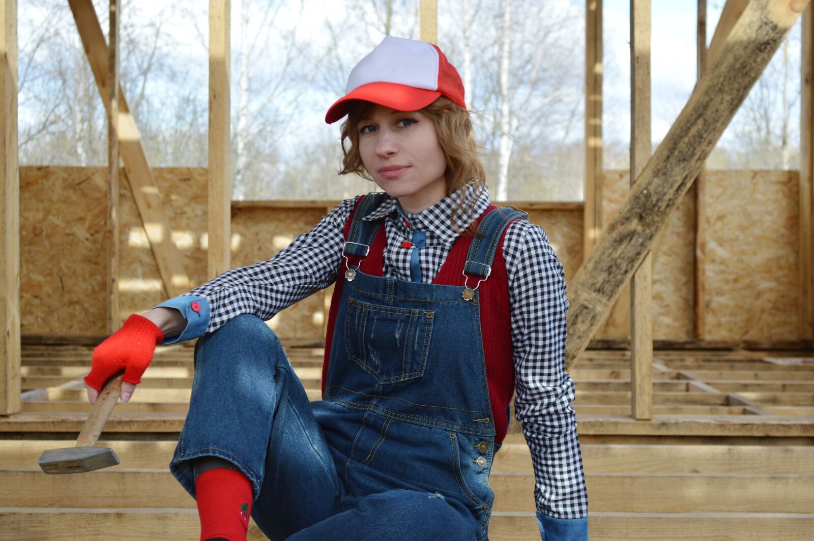 Nikon D3200 sample photo. Hammer, tools, girl photography