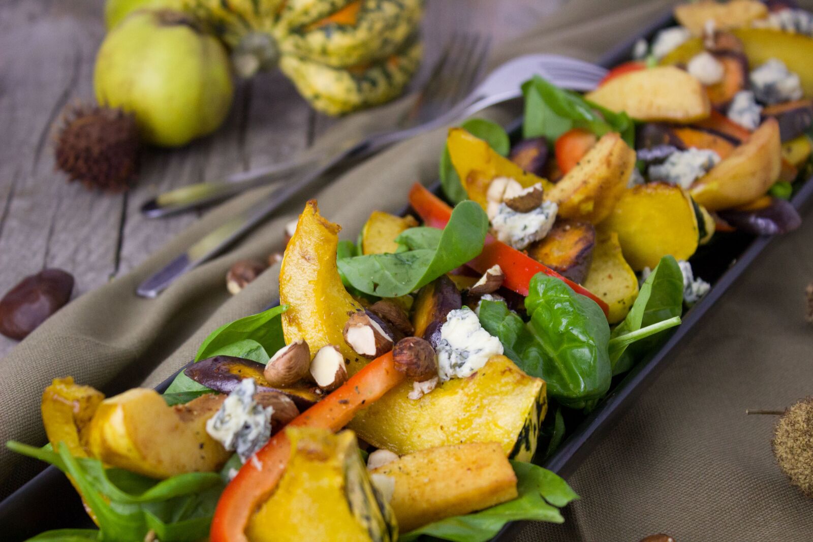 Canon EOS 600D (Rebel EOS T3i / EOS Kiss X5) sample photo. Salad, pumpkin, vegetables photography