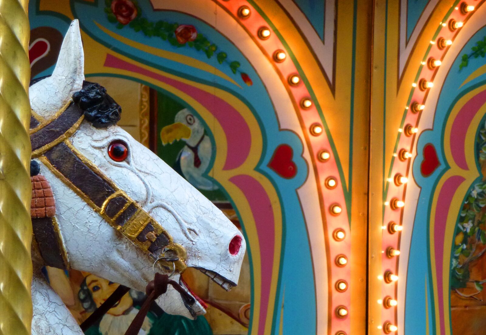 Leica V-Lux 30 / Panasonic Lumix DMC-TZ22 sample photo. Wooden horse, carousel, romantic photography