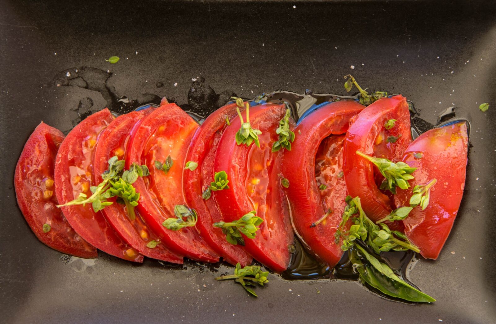 Nikon D7200 sample photo. Tomatoes, basil, salad photography