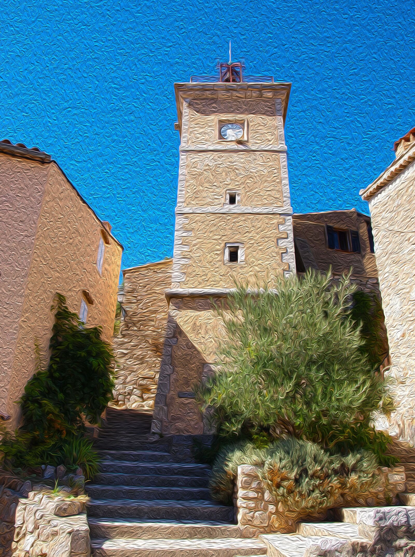Olympus E-420 (EVOLT E-420) sample photo. Tower, provence, bell tower photography