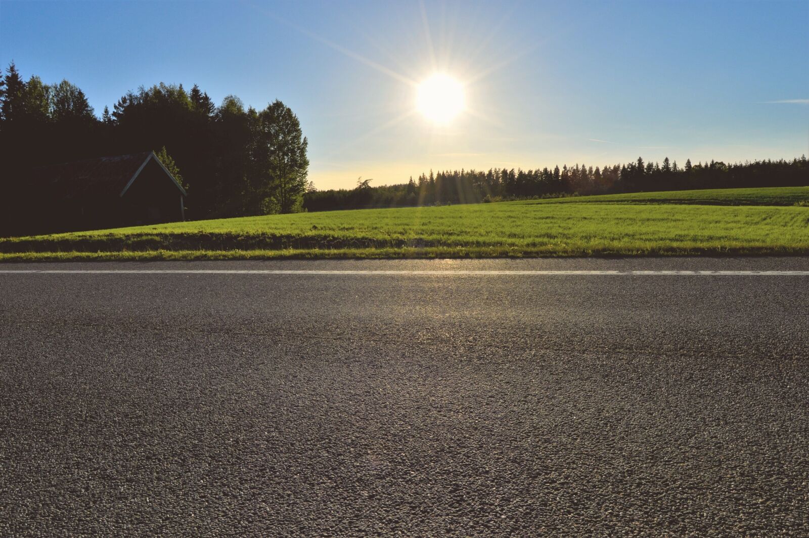 Nikon D3200 sample photo. Road, sunset, solar photography